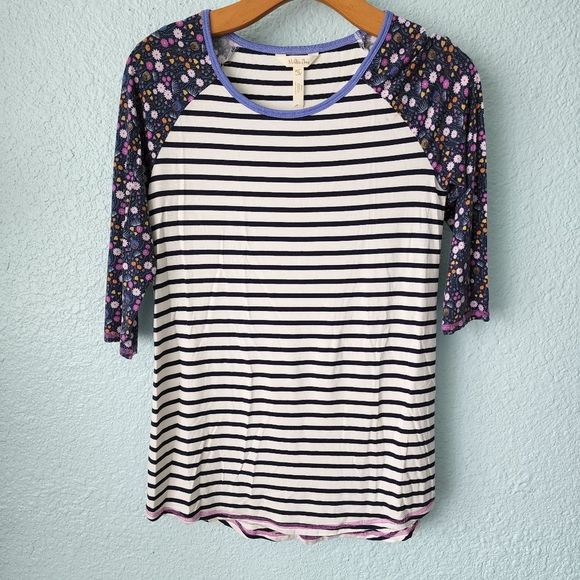 Matilda jane NWOT 3/ sleeve print stripes blouse bundle - Picture 3 of 16